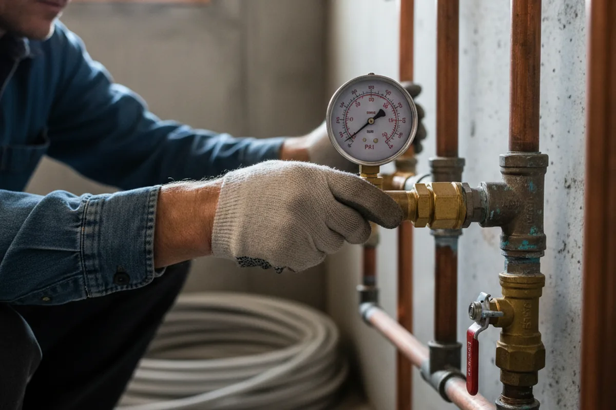 Pressure testing a repaired line during Water Line Repair in Port Wentworth